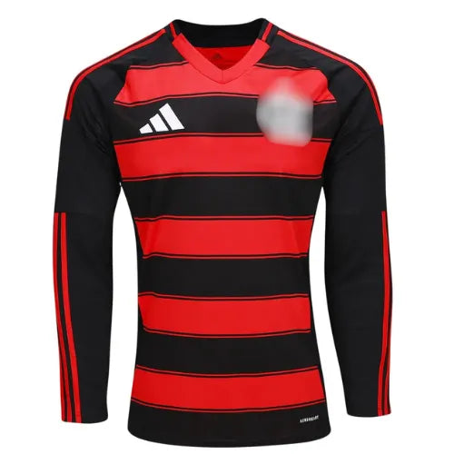 Camiseta Flamengo Primera Equipación 25/26 Manga Larga - Negro e Rojo