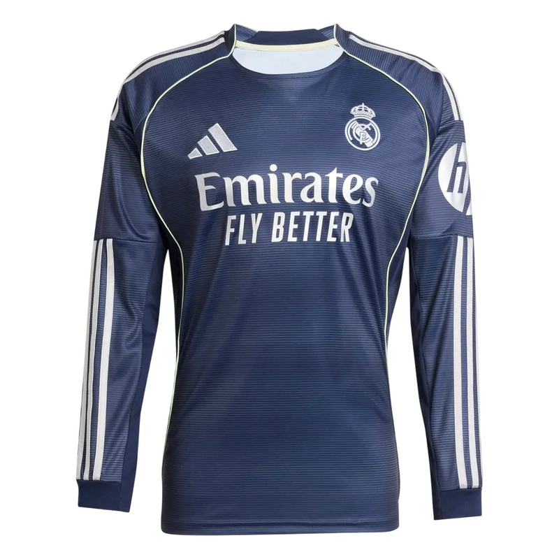 Camiseta Real Madrid Segunda Equipación 25/26 Manga Larga - Azul Marinho