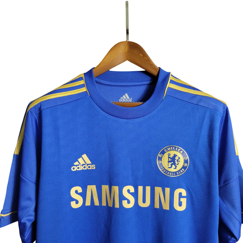 Camiseta Chelsea Primera Equipación 12/13 Retro - Azul e Dourada