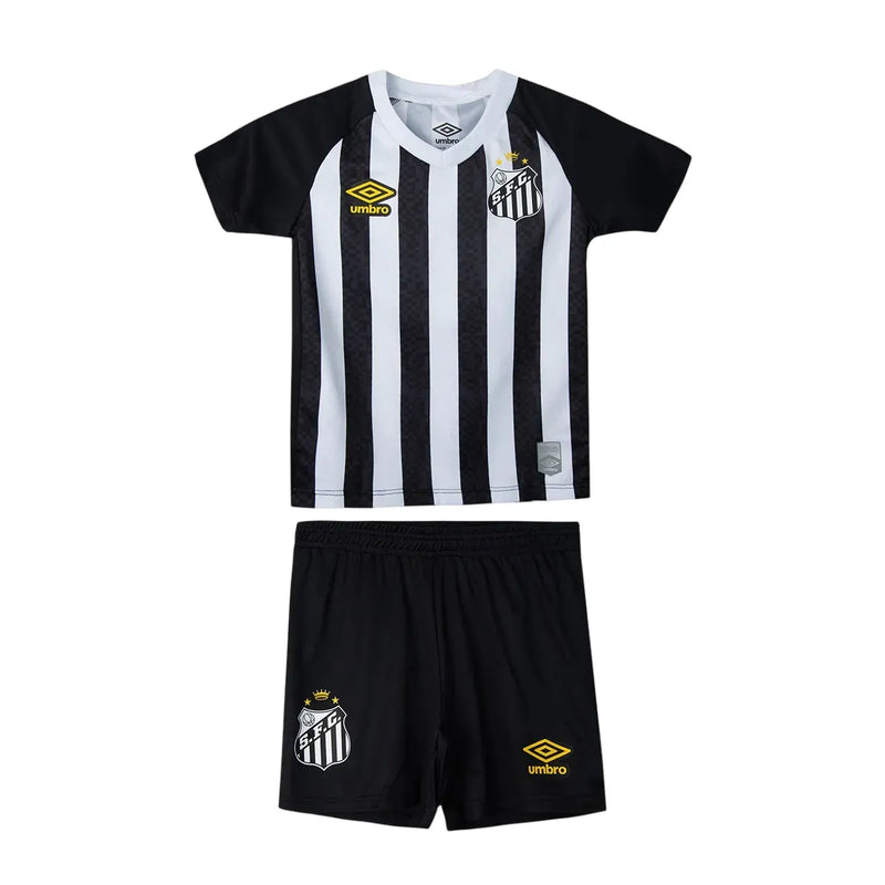 Conjunto Infantil Santos II 25/26 - Negro e Blanco