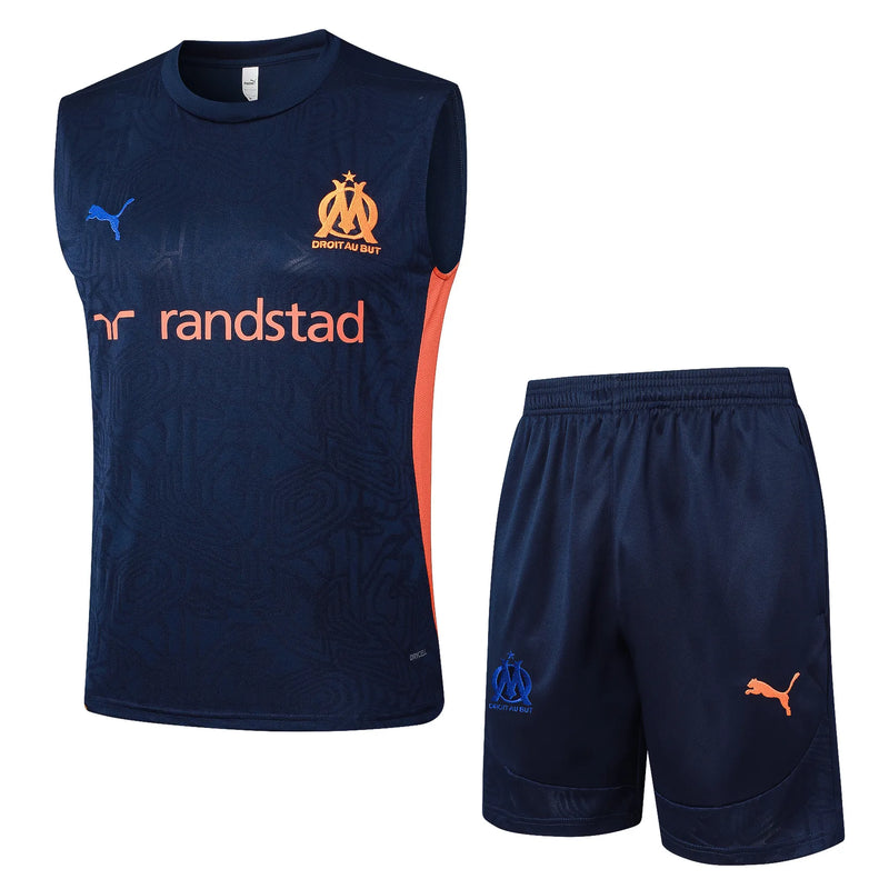 Conjunto Olympique de Marsella Entrenamiento Regata 24/25 - Azul Oscuro