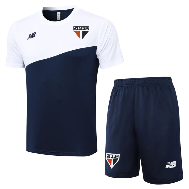 Conjunto São Paulo Viagem 24/25 - Blanco e Azul