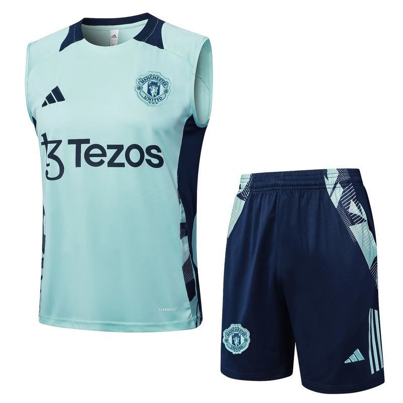 Conjunto Manchester United Entrenamiento Regata 24/25 - Azul Turquesa