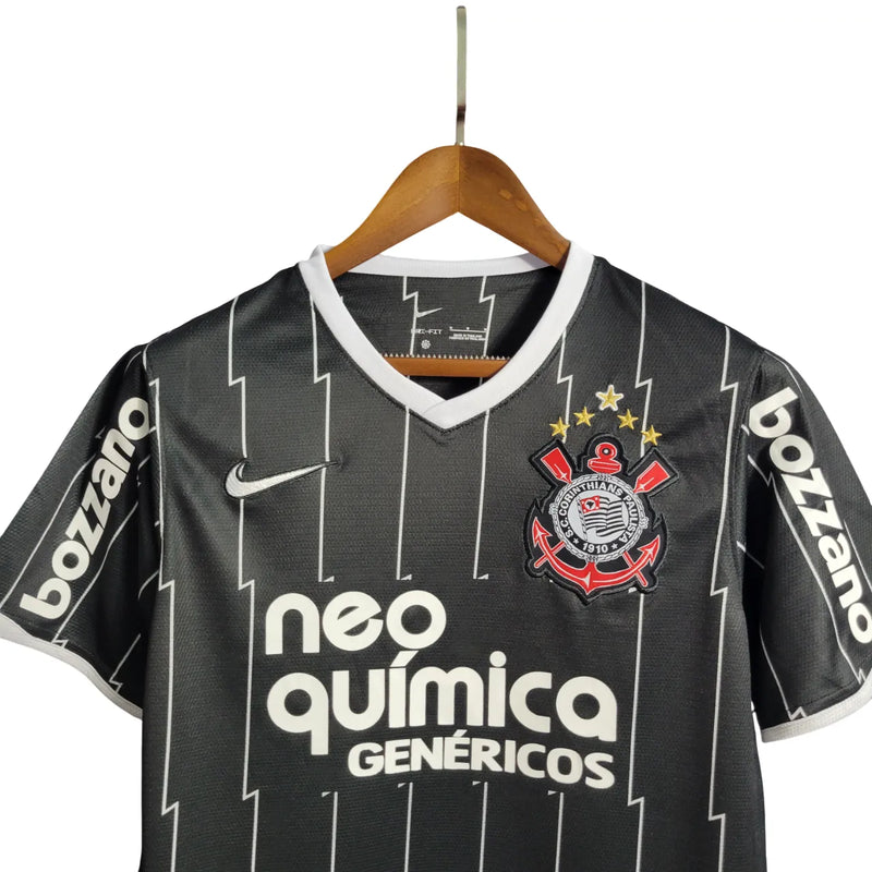 Camiseta Corinthians Segunda Equipación 11/12 Retro - Negra