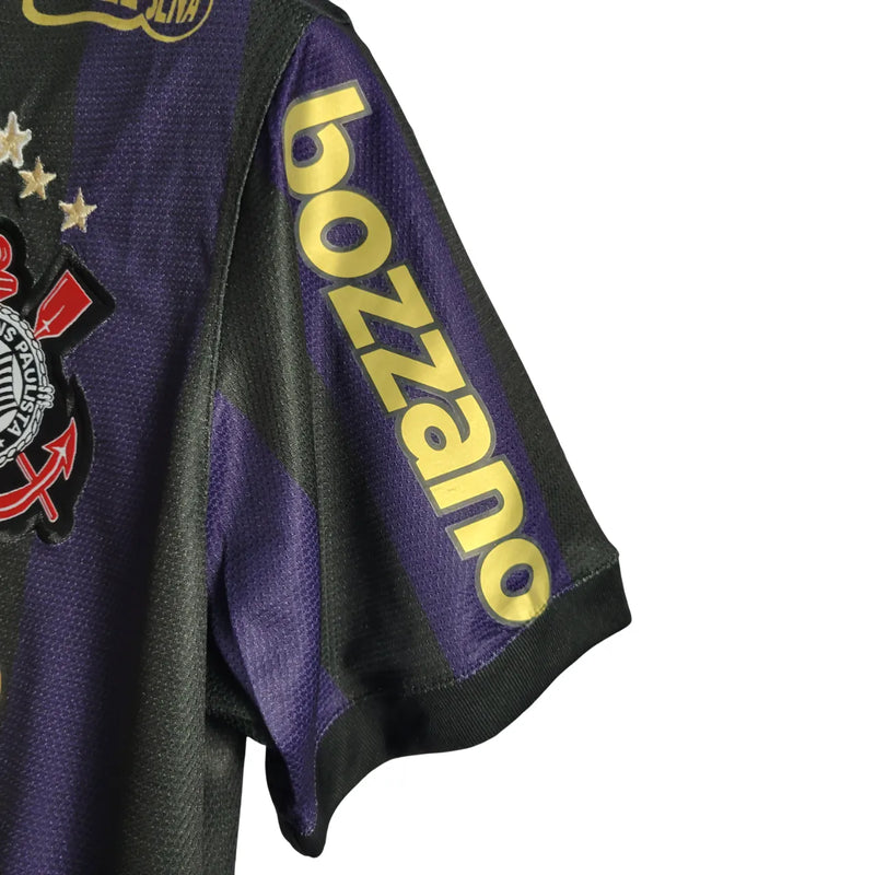 Camiseta Corinthians Segunda Equipación 09/10 Retro - Negra e Morada