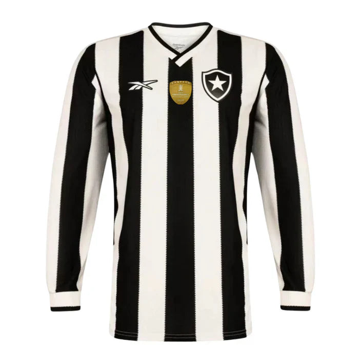 Camiseta Botafogo Primera Equipación 24/25 Manga Larga - Negra e Blanca