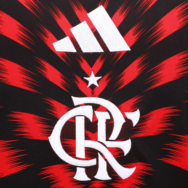 Camiseta Flamengo Pré Jogo 25/26 - Negro e Rojo