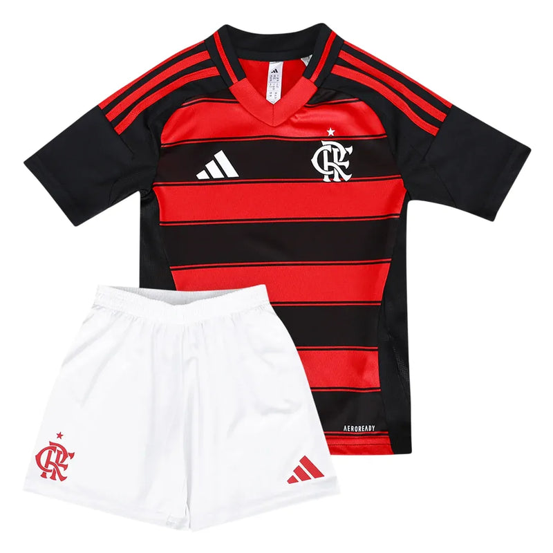 Conjunto Infantil Flamengo I 25/26 - Negro e Rojo