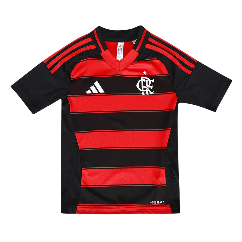 Conjunto Infantil Flamengo I 25/26 - Negro e Rojo