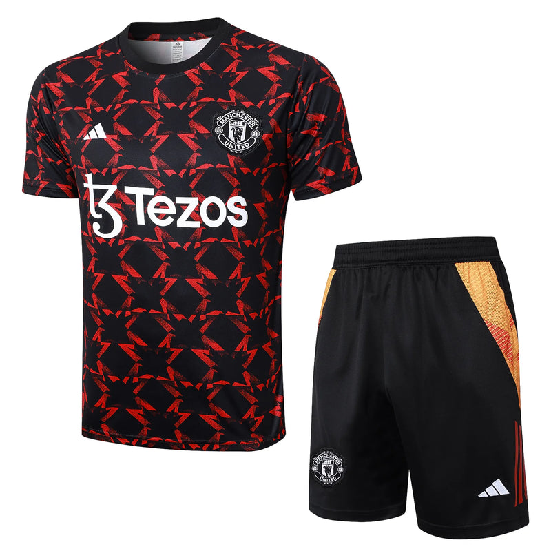 Conjunto Manchester United Entrenamiento 24/25 - Rojo e Negro