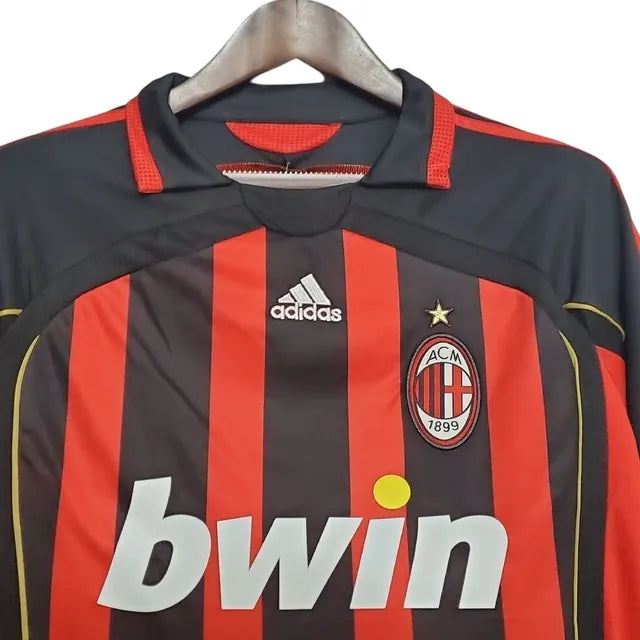 Camiseta Milan Primera Equipación 06/07 Retro - Roja e Negra