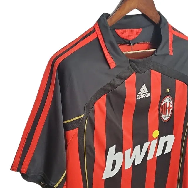 Camiseta Milan Primera Equipación 06/07 Retro - Roja e Negra