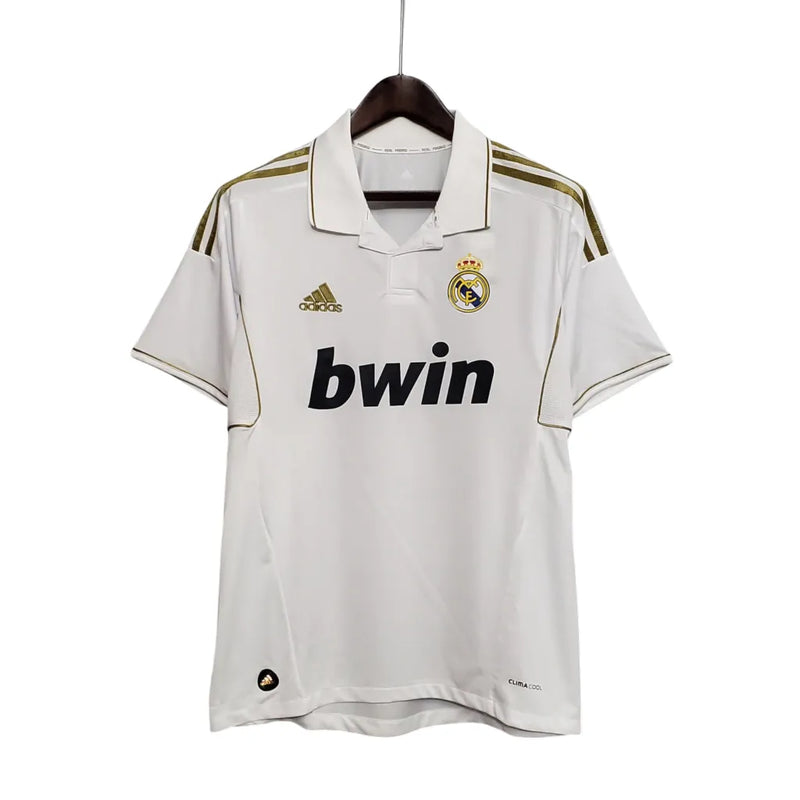 Camiseta Real Madrid Primera Equipación 11/12 Retro - Blanca e Dourada