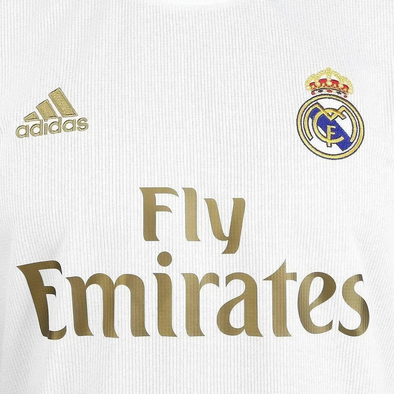 Camiseta Real Madrid Primera Equipación 19/20 Retro - Blanca e Dourada