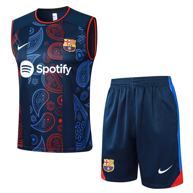 Conjunto Barcelona Entrenamiento Regata 24/25 - Rojo e Azul
