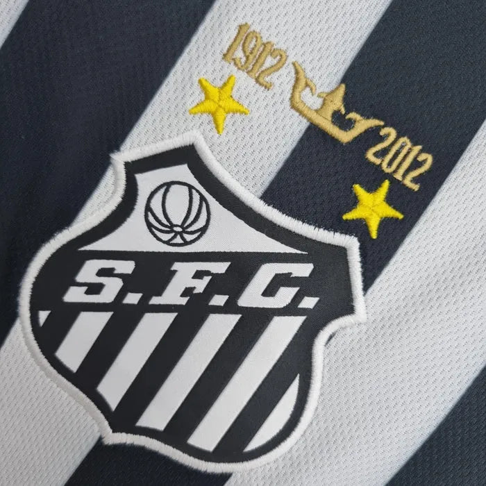 Camiseta Santos Segunda Equipación 12/13 Retro - Blanca e Negra