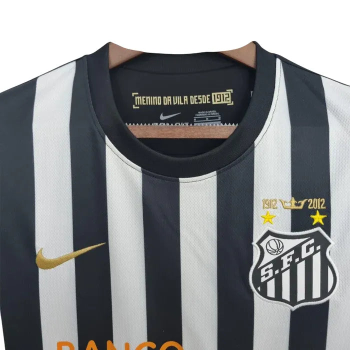 Camiseta Santos Segunda Equipación 12/13 Retro - Blanca e Negra