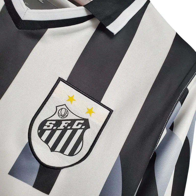 Camiseta Santos Segunda Equipación 1998 Retro - Blanca e Negra