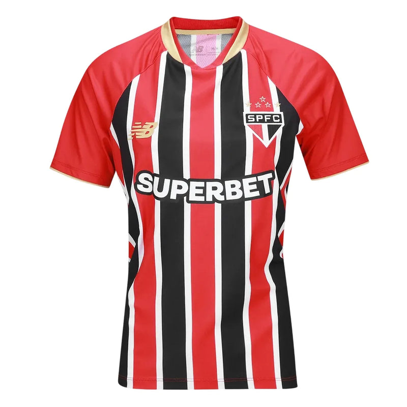 Camiseta São Paulo Mujer Segunda Equipación 25/26 - Roja e Negra