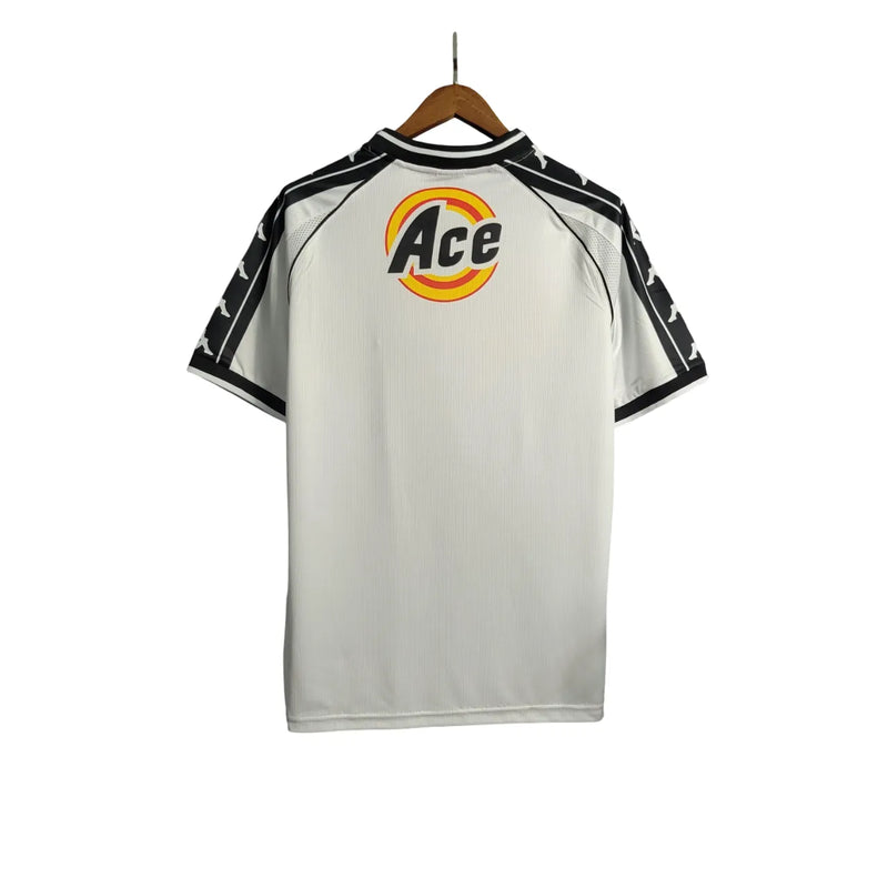 Camiseta Vasco Segunda Equipación 2000 Retro - Blanca e Negra