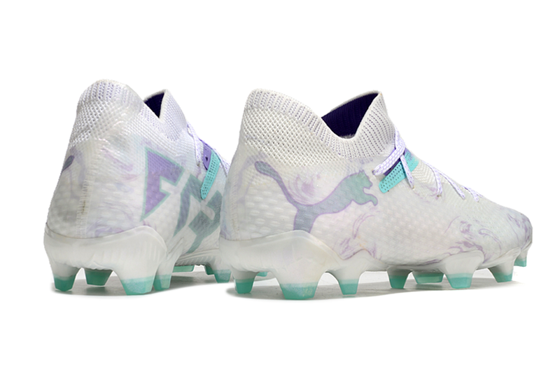 Bota de Fútbol Campo Puma Future 7 FG Blanca, Verde e Morado "Brilliance Pack"