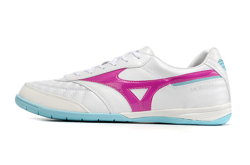 Bota de Fútbol Sala Mizuno Morelia Sala IC Blanca, Rosa e Azul