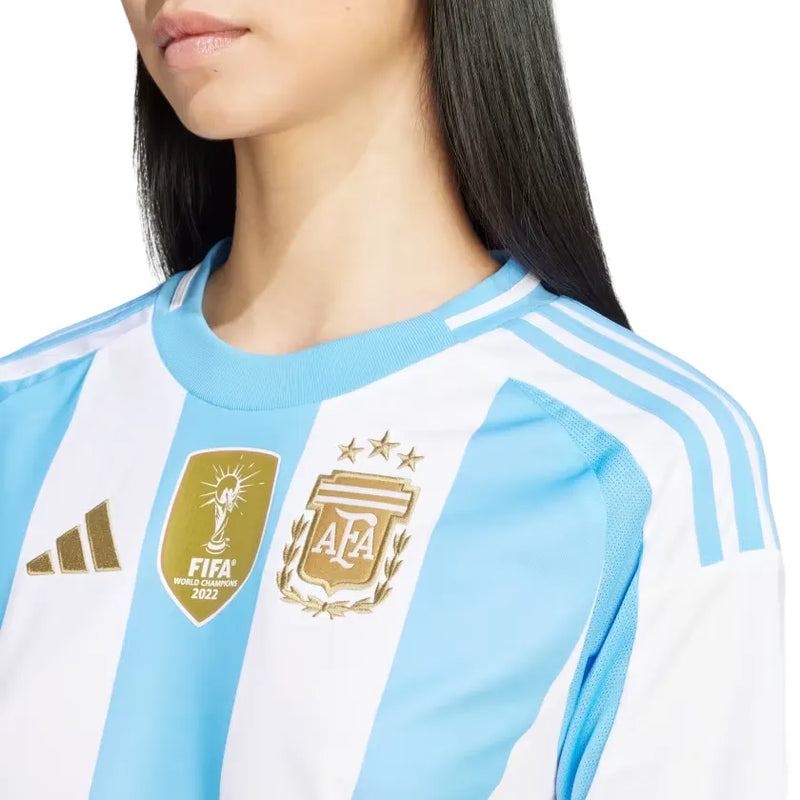 Camiseta Argentina Mujer Primera Equipación 2024 - Azul e Blanca