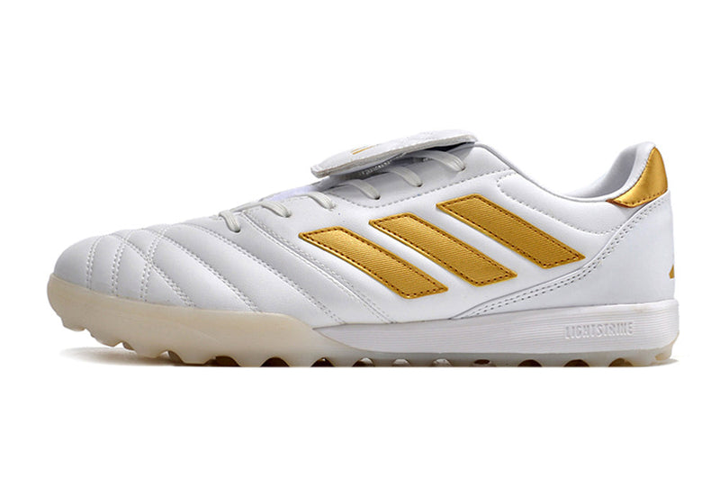 Bota de Fútbol para Césped Artificial Adidas Copa Gloro TF Blanca e Dourada