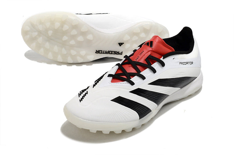 Bota de Fútbol para Césped Artificial Adidas Predator Elite TF Blanca, Negra e Roja
