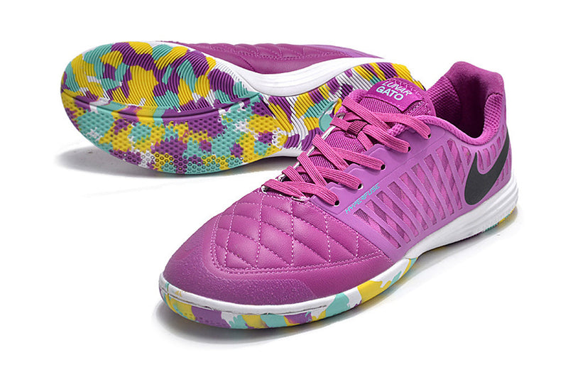 Bota de Fútbol Sala Nike Lunar Gato II IC Morada e Blanca