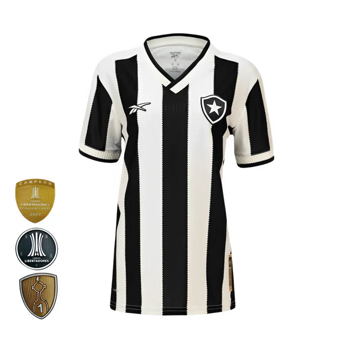 Camiseta Botafogo Mujer Primera Equipación 24/25 - Negra e Blanca