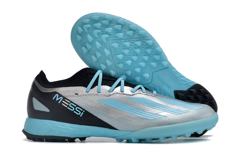 Bota de Fútbol para Césped Artificial Adidas X Crazyfast Messi.1 TF Prata e Azul "Infinito"