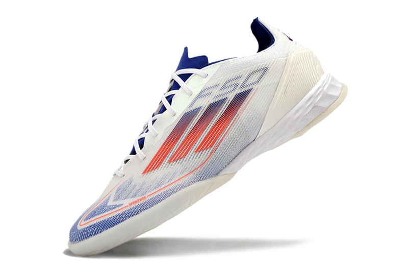 Bota de Fútbol Sala Adidas F50 IC Blanca, Azul e Roja "Advancement Pack"