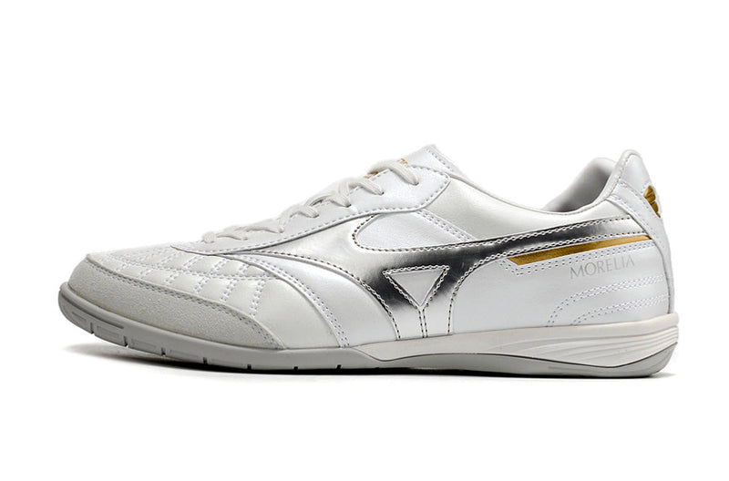 Bota de Fútbol Sala Mizuno Morelia Sala IC Blanca e Prata "Beta Shining"