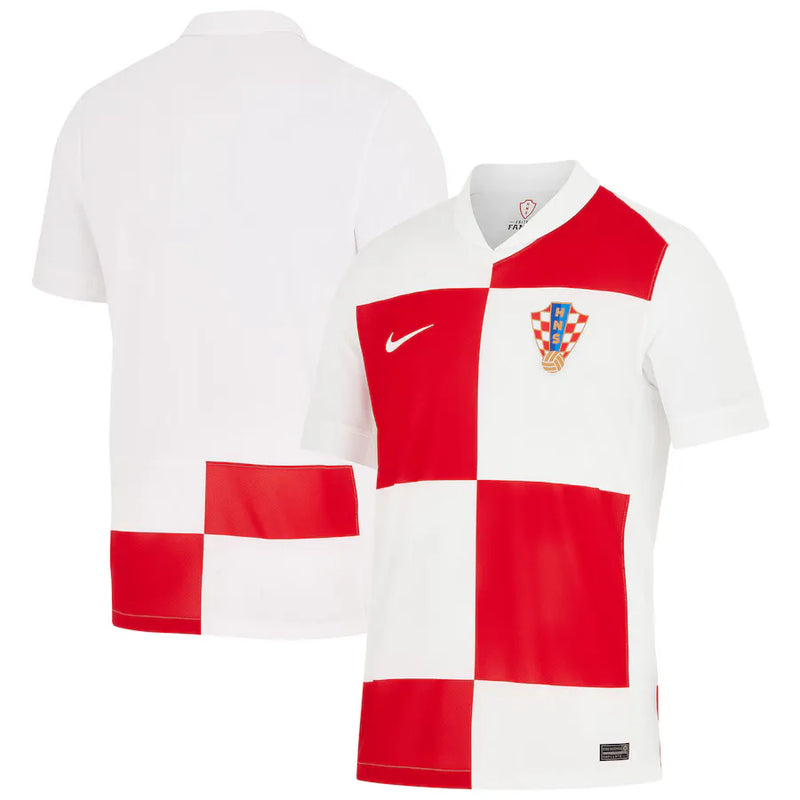 Camiseta Croácia Primera Equipación 2024 - Blanca e Roja