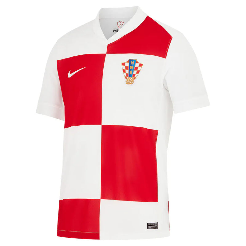 Camiseta Croácia Primera Equipación 2024 - Blanca e Roja