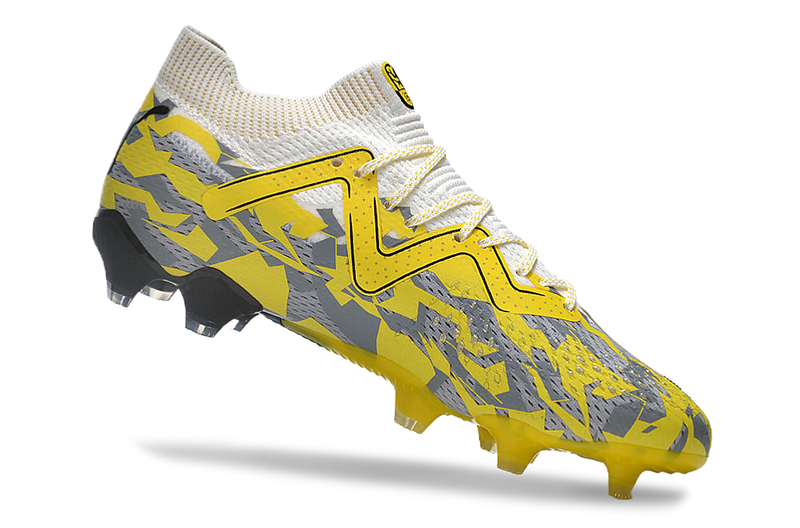 Bota de Fútbol Campo Puma Future Ultimate FG Amarilla e Gris "Voltage Pack"