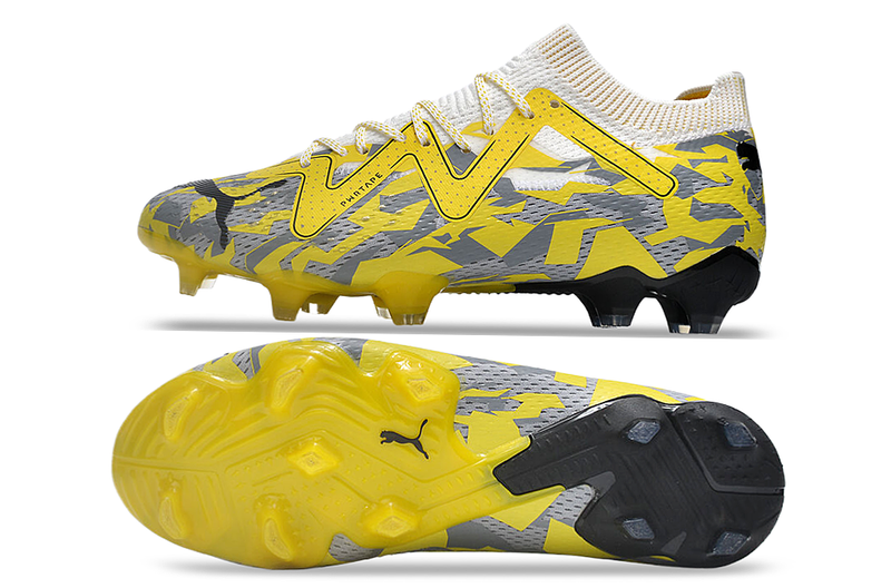Bota de Fútbol Campo Puma Future Ultimate FG Amarilla e Gris "Voltage Pack"