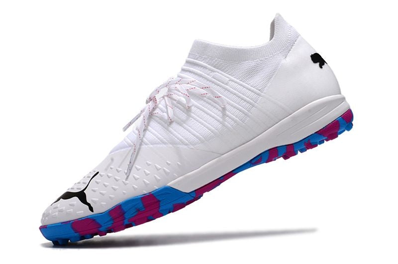 Bota de Fútbol para Césped Artificial Puma Future Z 1.3 TF Blanca e Azul