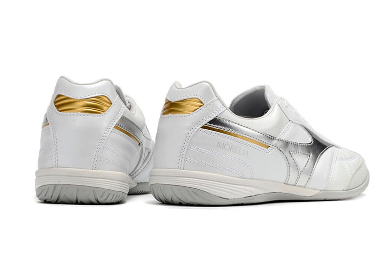 Bota de Fútbol Sala Mizuno Morelia Sala IC Blanca e Prata "Beta Shining"