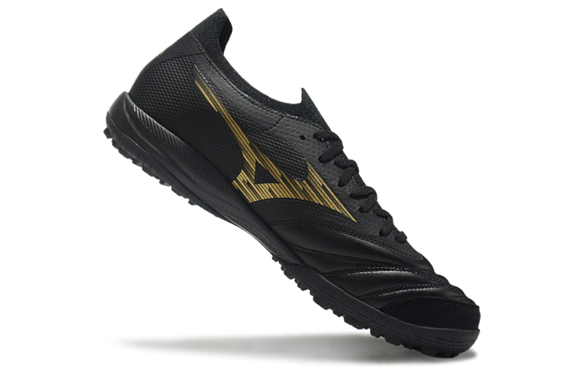 Bota de Fútbol para Césped Artificial Mizuno Morelia Neo Sala TF Negra e Dourada "Aurum Pack"