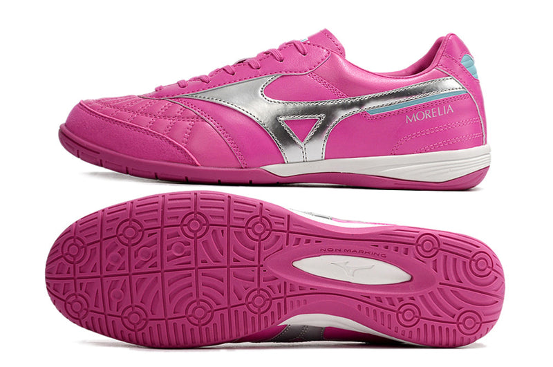 Bota de Fútbol Sala Mizuno Morelia Sala IC Rosa e Prata