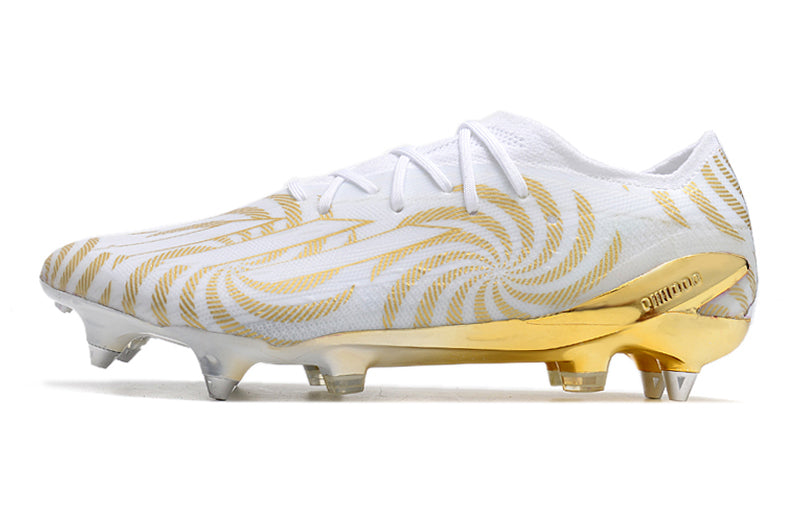 Bota de Fútbol Campo Adidas X Speedportal.1 Ponta de Aluminio Blanca e Dourada "Benzema Balon d'Or"