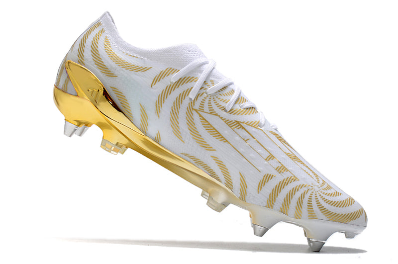 Bota de Fútbol Campo Adidas X Speedportal.1 Ponta de Aluminio Blanca e Dourada "Benzema Balon d'Or"