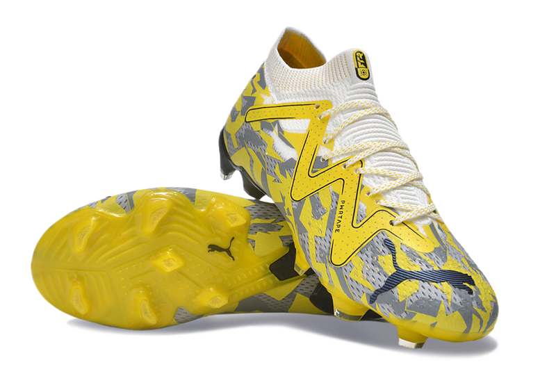 Bota de Fútbol Campo Puma Future Ultimate FG Amarilla e Gris "Voltage Pack"