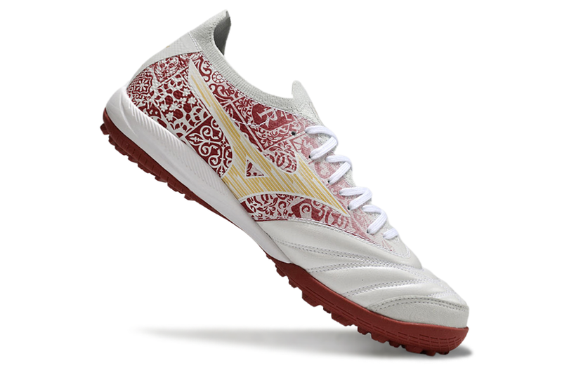 Bota de Fútbol para Césped Artificial Mizuno Morelia Neo Sala TF Blanca e Roja "Charge Pack"