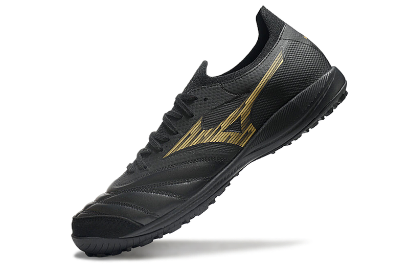 Bota de Fútbol para Césped Artificial Mizuno Morelia Neo Sala TF Negra e Dourada "Aurum Pack"