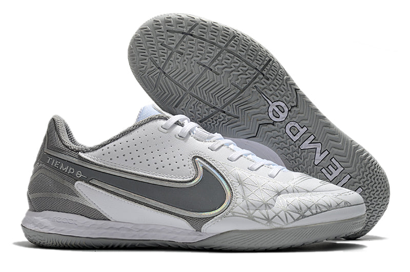 Bota de Fútbol Sala Nike Tiempo Legend 9 Elite Blanca e Gris "Focus"