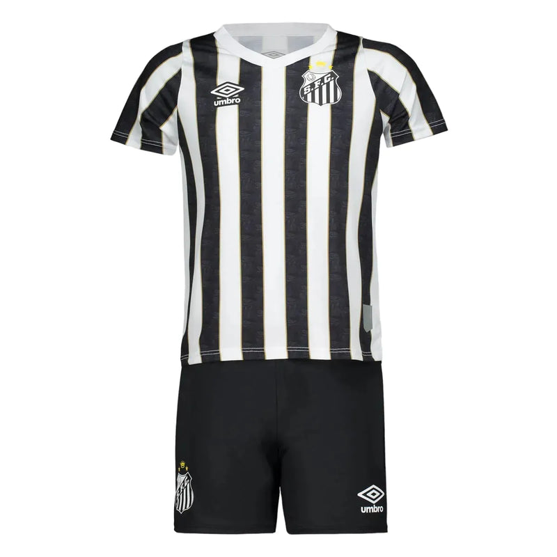 Conjunto Infantil Santos II 24/25 - Blanco e Negro