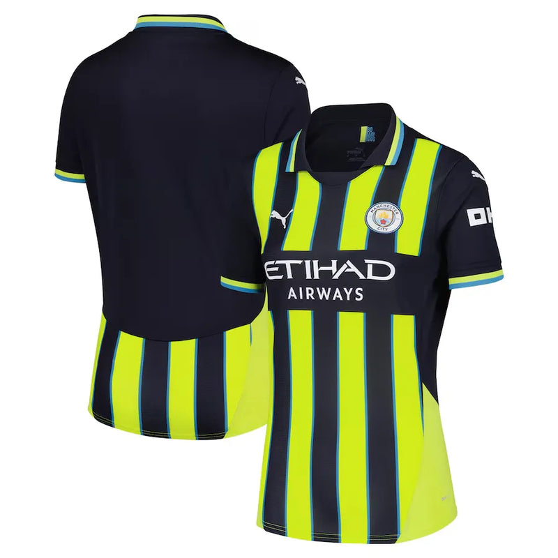 Camiseta Manchester City Mujer Segunda Equipación 24/25 - Azul e Amarilla